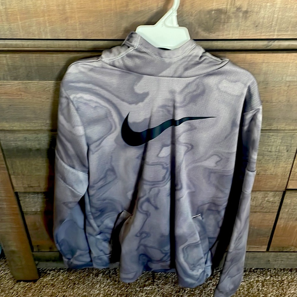 Youth XL NIKE Hoodie, Grey/Black Camo Swirl